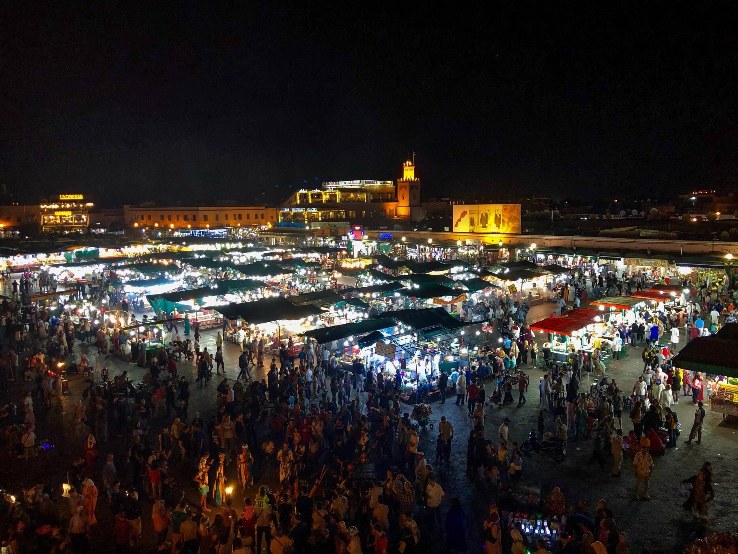 Jemaa el-Fnaa at night