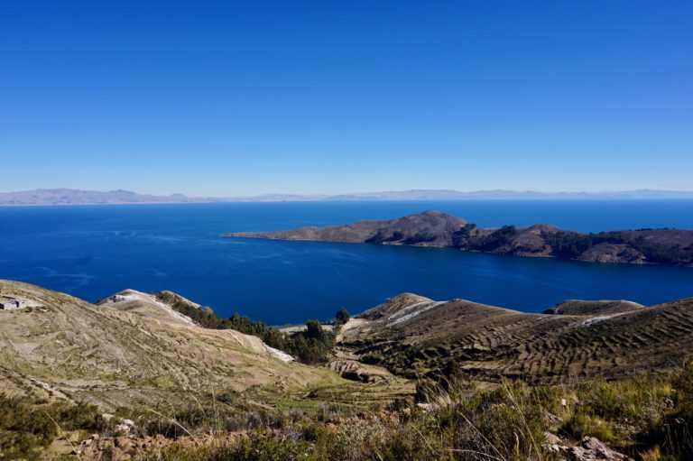 views of lake titicaca from isla del sol